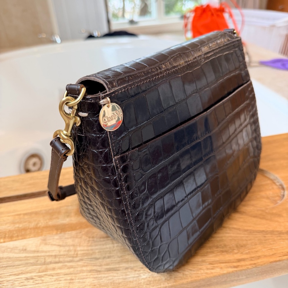 Clare V Turnlock Louis - Kalamata Croco Original: $445 - Picture 7 of 12